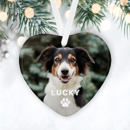 Dog Pet Paw Print Persoonlijke foto Ornament