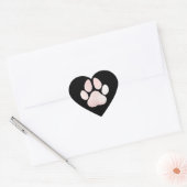Dog Pet Paw Roos Zwart Glitter Hart Vonk Hart Sticker (Envelop)