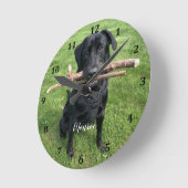 Dog Pet Persoonlijke naam en foto Ronde Klok (Hoek)