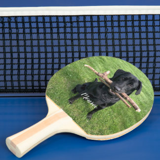 Dog Pet Persoonlijke naam en foto Tafeltennisbatje