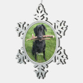Dog Pet Persoonlijke naam en foto Tin Sneeuwvlok Ornament (Rechts)