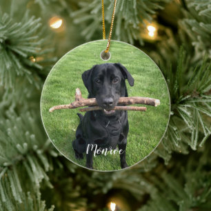 Dog Pet Persoonlijke Naam en Foto Vakantie Keramisch Ornament