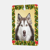 Dog Pet Photo Template Kerstmis - Lichtgewicht Metalen Ornament (Voorkant links)