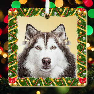 Dog Pet Photo Template Kerstmis - Lichtgewicht Metalen Ornament