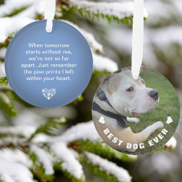 Dog Pet Poem Foto Blue Memorial Keepslag Ornament