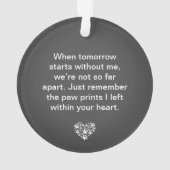 Dog Pet Poem Foto Gray Memorial Keepslag Ornament (achterkant)