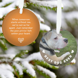 Dog Pet Poem Foto Oranje Memorial Keepslag Ornament