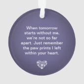 Dog Pet Poem Foto Paars Memorial Keepslag Ornament (achterkant)