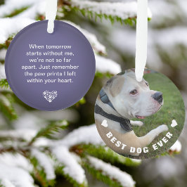 Dog Pet Poem Foto Paars Memorial Keepslag Ornament
