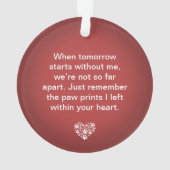 Dog Pet Poem Foto Red Memorial Keepslag Ornament (achterkant)