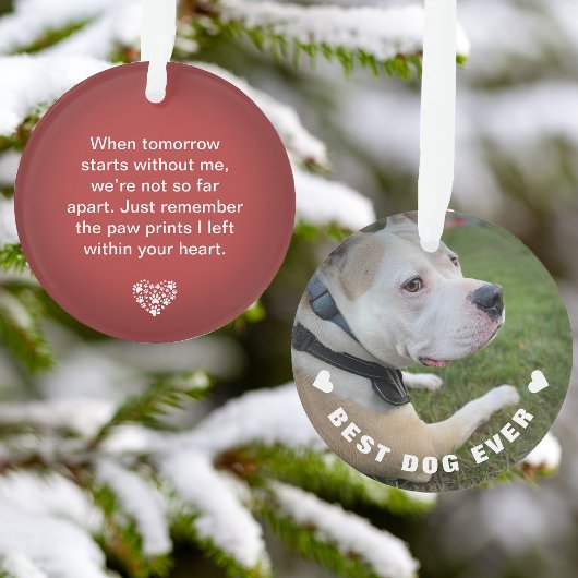 Dog Pet Poem Foto Red Memorial Keepslag Ornament