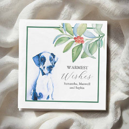 Dog Pet Portrait Christmas Cocktail Napkins Servet