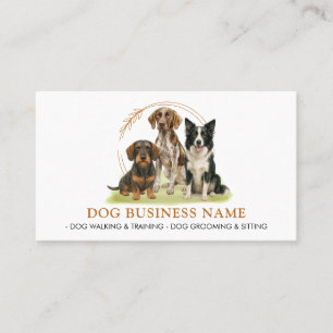 Dog Pet Sitter Boarding Groomer Walker Waterverf Visitekaartje
