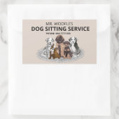 Dog Pet Sitting Waterverf Business Sticker (Tas)