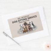 Dog Pet Sitting Waterverf Business Sticker (Envelop)