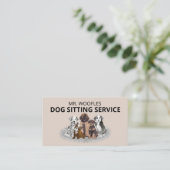 Dog Pet Sitting Waterverf Visitekaartje (Staand voorkant)