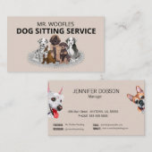 Dog Pet Sitting Waterverf Visitekaartje (Voorkant / Achterkant)