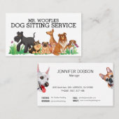 Dog Pet Sitting Waterverf Visitekaartje (Voorkant / Achterkant)