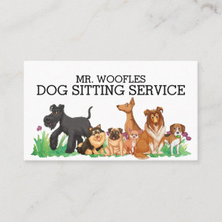 Dog Pet Sitting Waterverf Visitekaartje