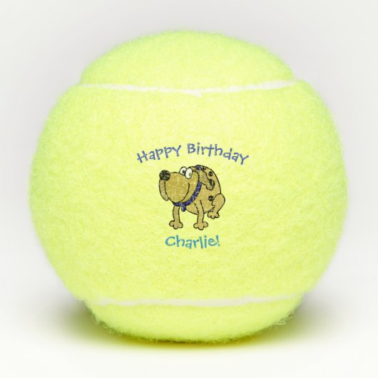 Dog Pet Speelgoed Cute Birthday Tennisballen (Voorkant)