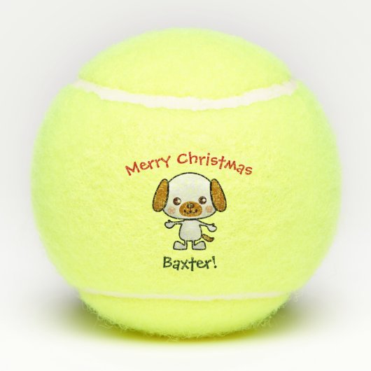 Dog Pet Speelgoed Cute Kerstmis Tennisballen (Achterkant)