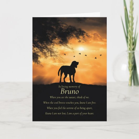 Dog Pet Sympathy Custom Name With Spiritual Poem  Kaart (Voorkant)