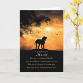 Dog Pet Sympathy Custom Name With Spiritual Poem  Kaart (Gele Bloem)