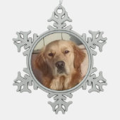 Dog Pewter Snowflake Ornament (Voorkant)