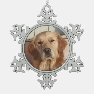 Dog Pewter Snowflake Ornament