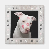 Dog Photo and Personalize Name Rustic Magneet (Voorkant)