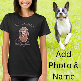 Dog Photo Best Dog Auntie Ever Heart Paw Print T-shirt