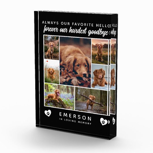Dog Photo Block Collage Hardest Goodbye Memorial Fotoblokken (Rechts)