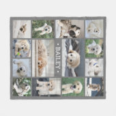 Dog Photo Collage Eenvoudig Modern Grijs en Wit Fleece Deken (Voorkant (Horizontaal))
