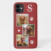 Dog Photo Collage Monogram Terra Cotta Pet Case-Mate iPhone Hoesje (Achterkant)