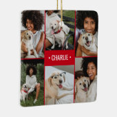 Dog Photo Collage Monogrammed Keramisch Ornament (Rechts)