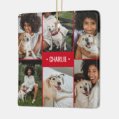 Dog Photo Collage Monogrammed Keramisch Ornament (Links)