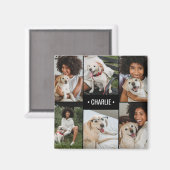 Dog Photo Collage Monogrammed Magneet (Voorkant / Achterkant)