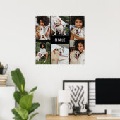 Dog Photo Collage Monogrammed Poster (Thuiskantoor)