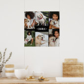 Dog Photo Collage Monogrammed Poster (Keuken)