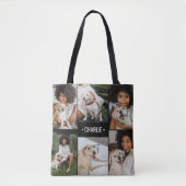 Dog Photo Collage Monogrammed Tote Bag (Voorkant)