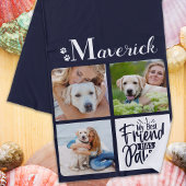 Dog Photo Collage Personalized Monogram Navy Blue Strandlaken