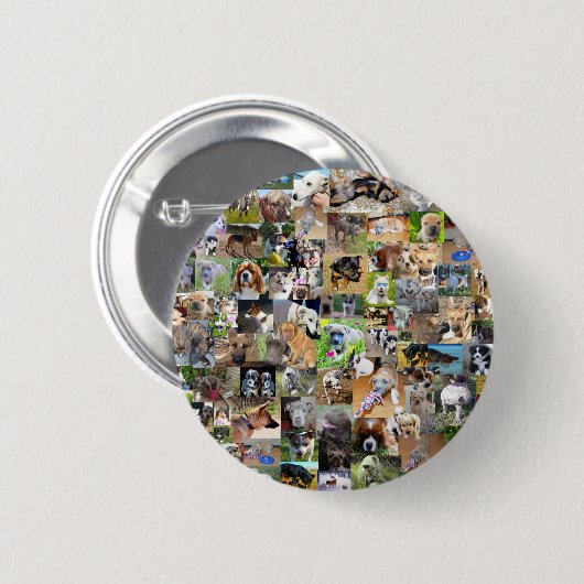 Dog Photo Collage Ronde Button 5,7 Cm (Voorkant /achterkant)