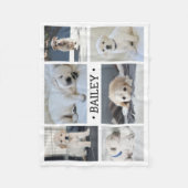 Dog Photo Collage Schattige Eenvoudig Zwart en Wit Fleece Deken (Voorkant)