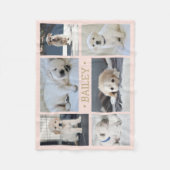 Dog Photo Collage Schattige Eenvoudige Blush Roze  Fleece Deken (Voorkant)