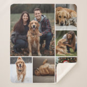 Dog Photo Collage Sherpa Blanket Pet Mom Gift Idea Deken (Voorkant)