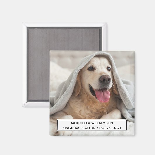 Dog Photo Custom Business Magnet (Voorkant / Achterkant)