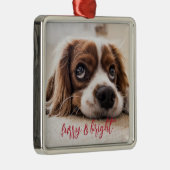 Dog Photo Furry and Bright Kerstmis Metalen Ornament (Rechts)