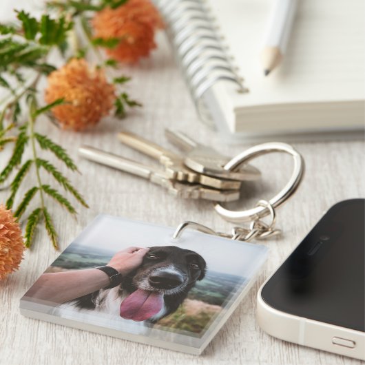 Dog Photo Gift for Dad Sleutelhanger (Voorkant Rechts)