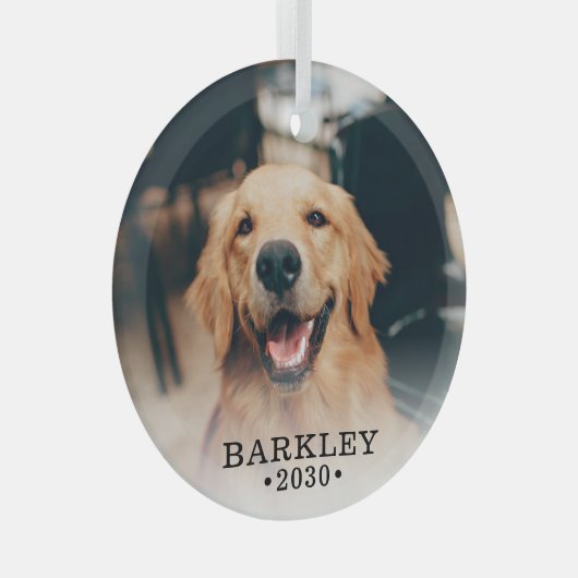 Dog Photo Glas Ornament (Voorkant Rechts)
