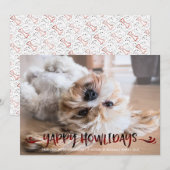 Dog Photo | JUISTE HOWLIDAYS | Overla Rood en zwar Feestdagenkaart (Voorkant / Achterkant)